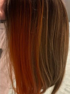 Copper Ombre Women's Hairpiece - Sleek Brown to Orange Blend